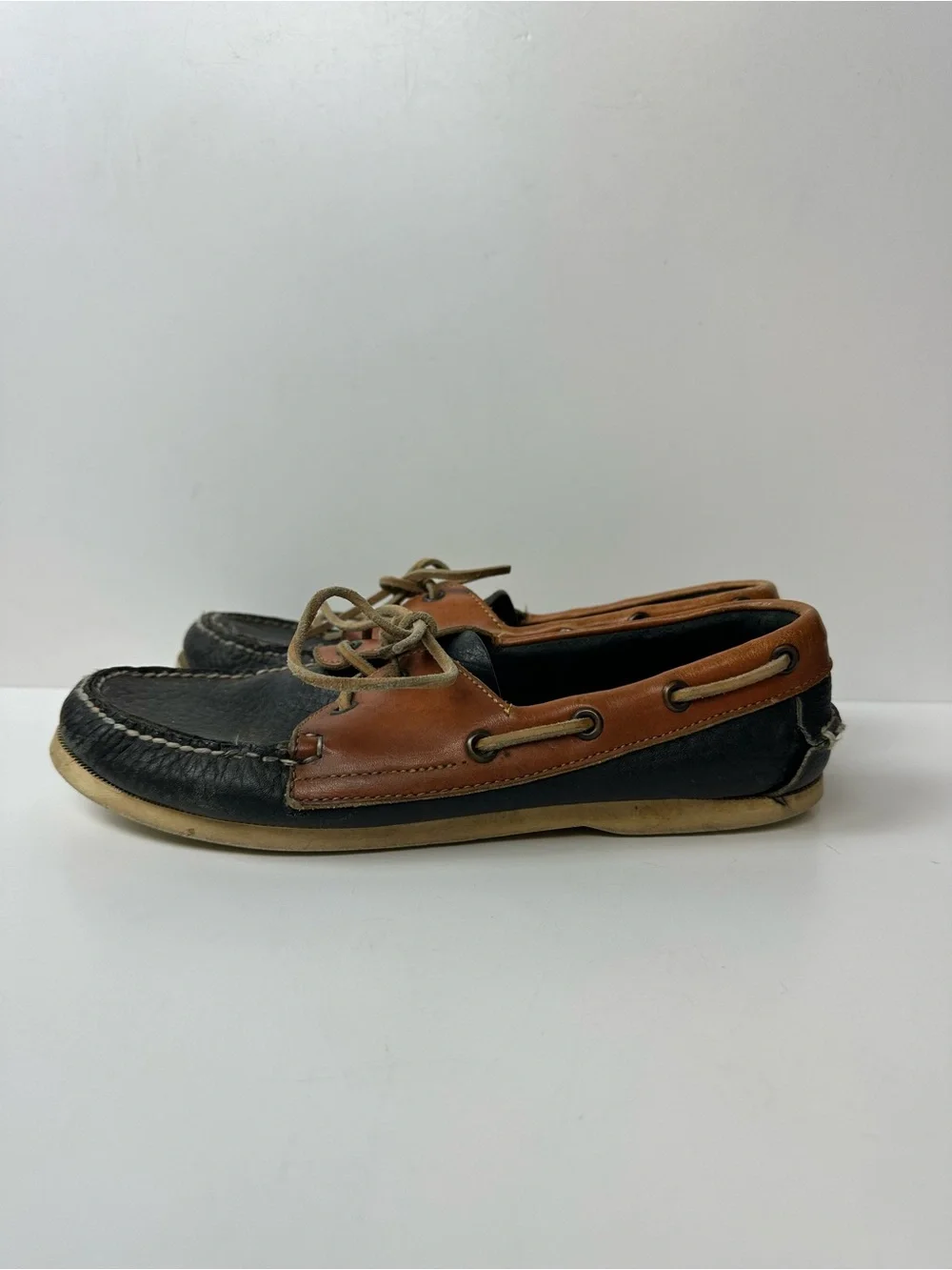 Dooney & Bourke Black and Brown Leather Men’s Boat Shoes